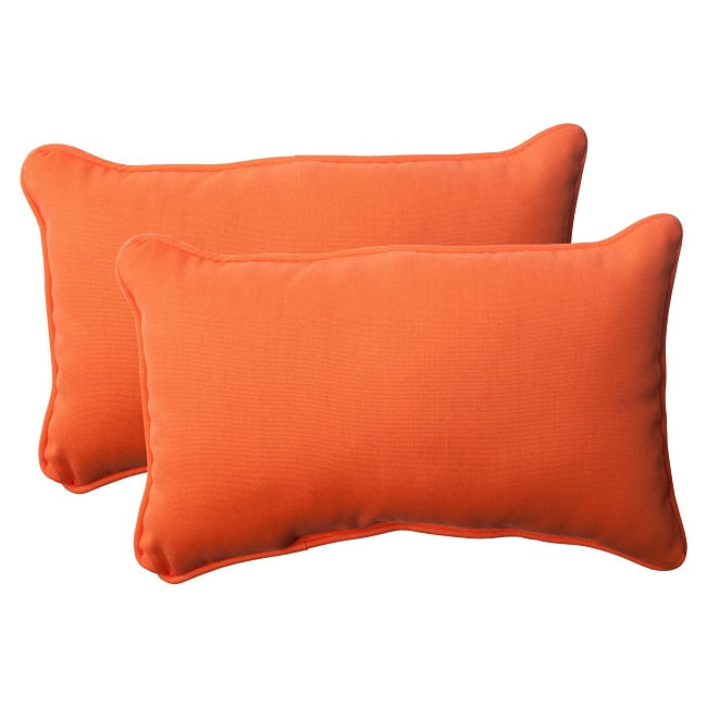 Set Of 2 Orange Outdoor Patio Rectangular Corded Throw Pillows 18 5 Com Set Of 2 Orange Outdoor Patio, Outdoor Small Rectangular Pillows