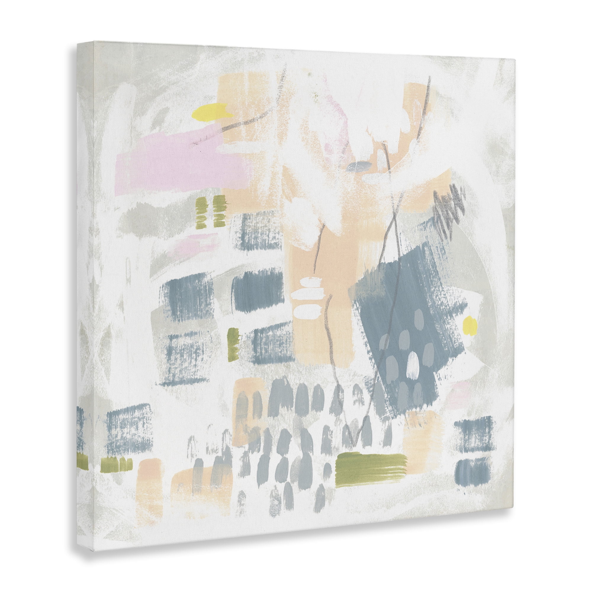 Stupell Industries Pastel Patterned Expression Abstract Painting Gallery Wrapped Canvas Art Print Wall Art, 30 x 30