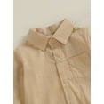 thumbnail image 4 of Bagilaanoe Newborn Baby Boy Gentleman Clothes Rompers Shirts Solid Color Long Sleeve Bodysuits 6M 12M 18M 24M Infant One Piece Short Jumpsuit, 4 of 8