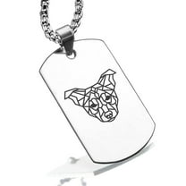 Stainless Steel Geometric Polygon Dog Animal Dog Tag Pendant Necklace