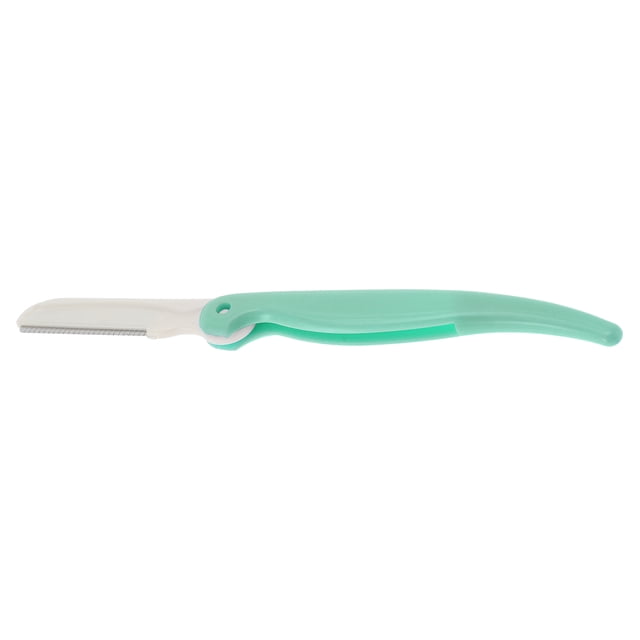 Unique Bargains 1 Pc Folding Type Eyebrow Trimmer for Bathroom Travel Hotel Toilet Bedroom ABS Stainless Steel Green