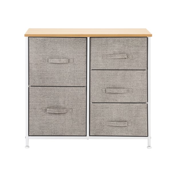 Kepooman 3Tier Dresser Organizer, 5 Cube Fabric Dresser Tower for
