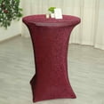 thumbnail image 5 of Efavormart Burgundy Wholesale Stretchy Spandex Tablecover Glitz Tablecloth For Cocktail Table Wedding Party Restaurant Tablecloth, 5 of 11