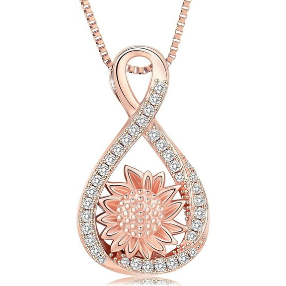 Infinity Cremation Jewelry Urn Necklace for Ashes - Crystal Urn Pendant Keepsake Necklace Butterfly / Sunflower Memorial Cremation Jewelry Gift for Women Ashes Pendant Locket