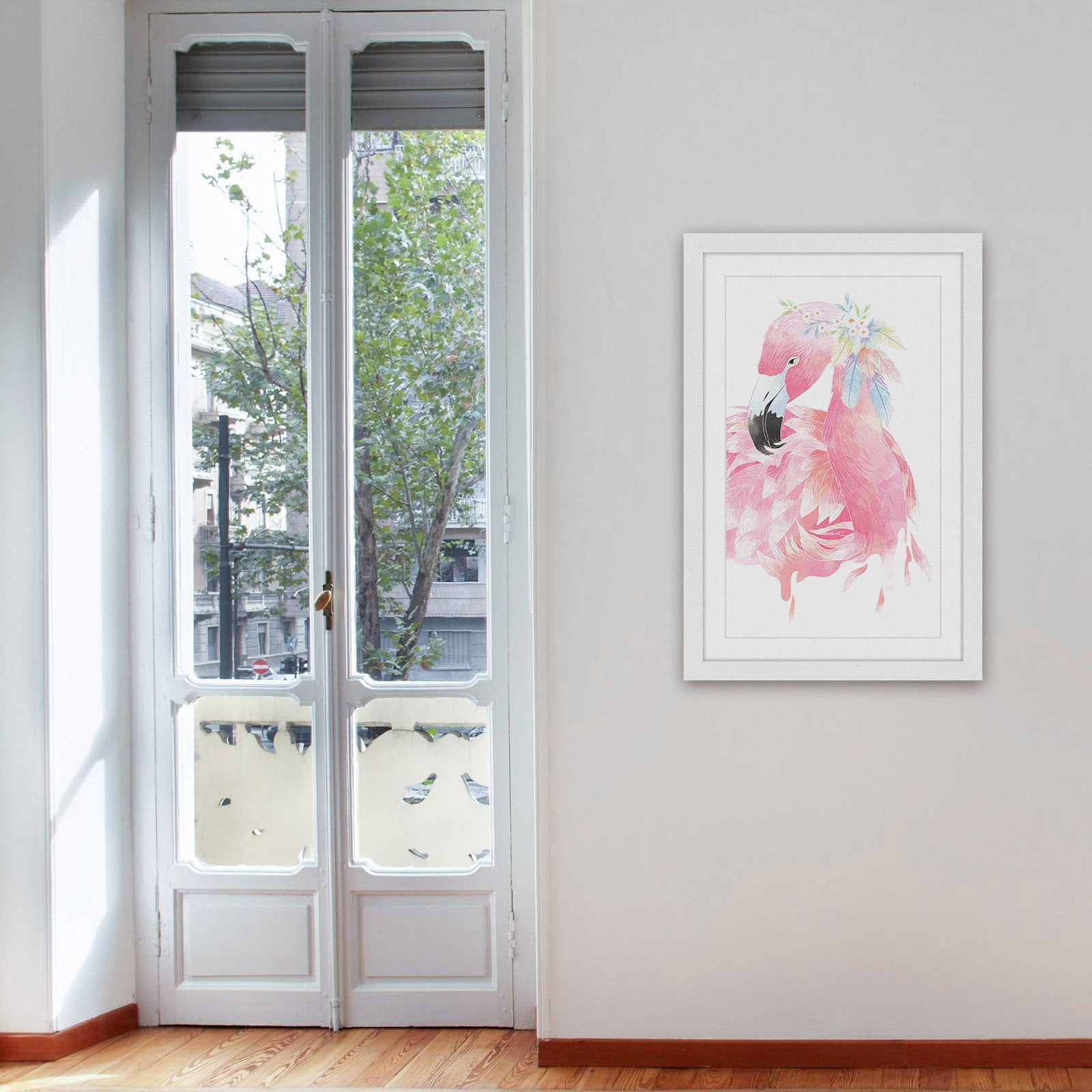 Marmont Hill "Pink Flamingo" by Diana Alcala Framed Painting Print