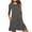 Gray, variant on Women's Solid Color Nightgown Round Neck 3/4 Sleeve Loose Mid Calf Length Sleep Dress with Pockets