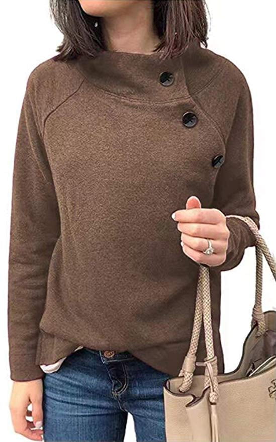 asymmetrical high neck sweatshirt