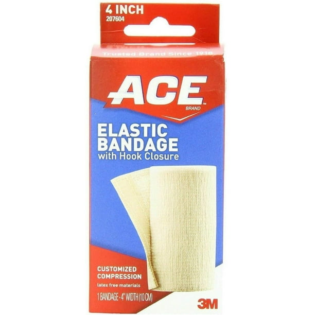 Elastic Bandage ACE 4" Standard Compression Single Hook and Loop