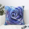 thumbnail image 6 of YFYANG Square Decorative Throw Pillow Case (Without Pillow Insert), Purple Watercolor Roses Bedroom Sofa Car Cushion Cover, 22"x22", 6 of 9
