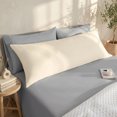 thumbnail image 2 of Bioweaves 100% Organic Cotton Body Pillow Cover with Zipper | 300 Thread Count, Soft Sateen Weave, GOTS Certified | 21x54 Inches, Natural, Set of 2, 2 of 9