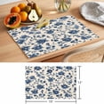 thumbnail image 6 of Navy Blue Floral Placemats Set of 8, Vintage Flower Watercolor Leaf Botanical Farmhouse Non-Slip Place Mats Washable Table Mats for Kitchen Dining Table Decorations Indoor/Outdoor, 6 of 9