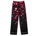 thumbnail image 6 of Uaswgudfs Women's Valentine's Day Long Sleeve Heart Print Pajama Set Casual Sleepwear with Pocket & White Contrast Trim Four - Way Stretch Fabric, 6 of 7