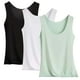 thumbnail image 1 of Pijama de manga corta para mujer, blusa lisa con cuello en U, de 3 piezas, 1 of 8