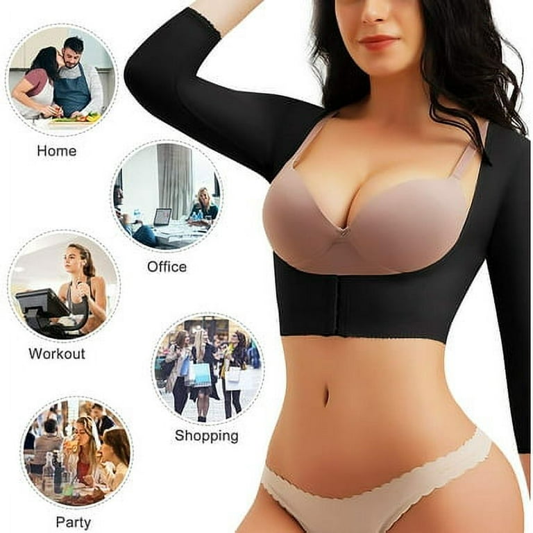 Wonderience Women Upper Arm Shaper Body Compression Sleeves Post Surgical  Slimmer Humpback Posture Corrector Tops Shapewear, Beige, Large :  : Clothing, Shoes & Accessories