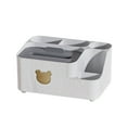 thumbnail image 1 of 2 in 1 Desktop Facial Tissue Box Divided Space Saving Holder for Tissue Paper TV Remote Pencils Sticky Notes, 1 of 2