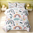 thumbnail image 2 of Erosebridal Cute Rainbow Twin Quilt Set, Kawaii Clouds Twin Coverlet Set, Polka Dots Reversible, Boho Rainbow, 2 Pieces (1 Bedspread and 1 Pillowcase), 2 of 7