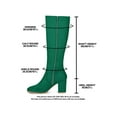 thumbnail image 6 of BLISSFUL STEP Valentine's Women's Knee High Boots Side Zipper Faux Suede Block Chunky Heels Emerald Green 8.5, 6 of 7