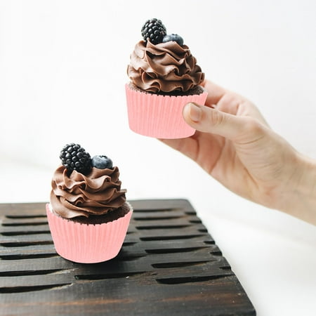 FENGGUIQU 300Pcs Pink Paper Baking Cups Decorative for Easter Celebrations