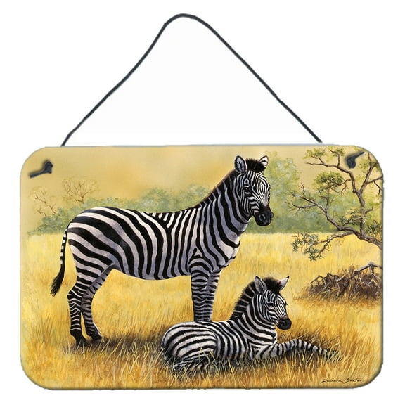 Carolines Treasures BDBA0308DS812 Zebras by Daphne Baxter Wall or Door Hanging Prints  8x12 multicolor