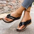 thumbnail image 4 of Bkhluea Women Wedge Flip Flop Sandals Open Toe Hollow Out Slip On Thong Shoes for Summer Beach Vacation Casual Daily Walking, 4 of 7