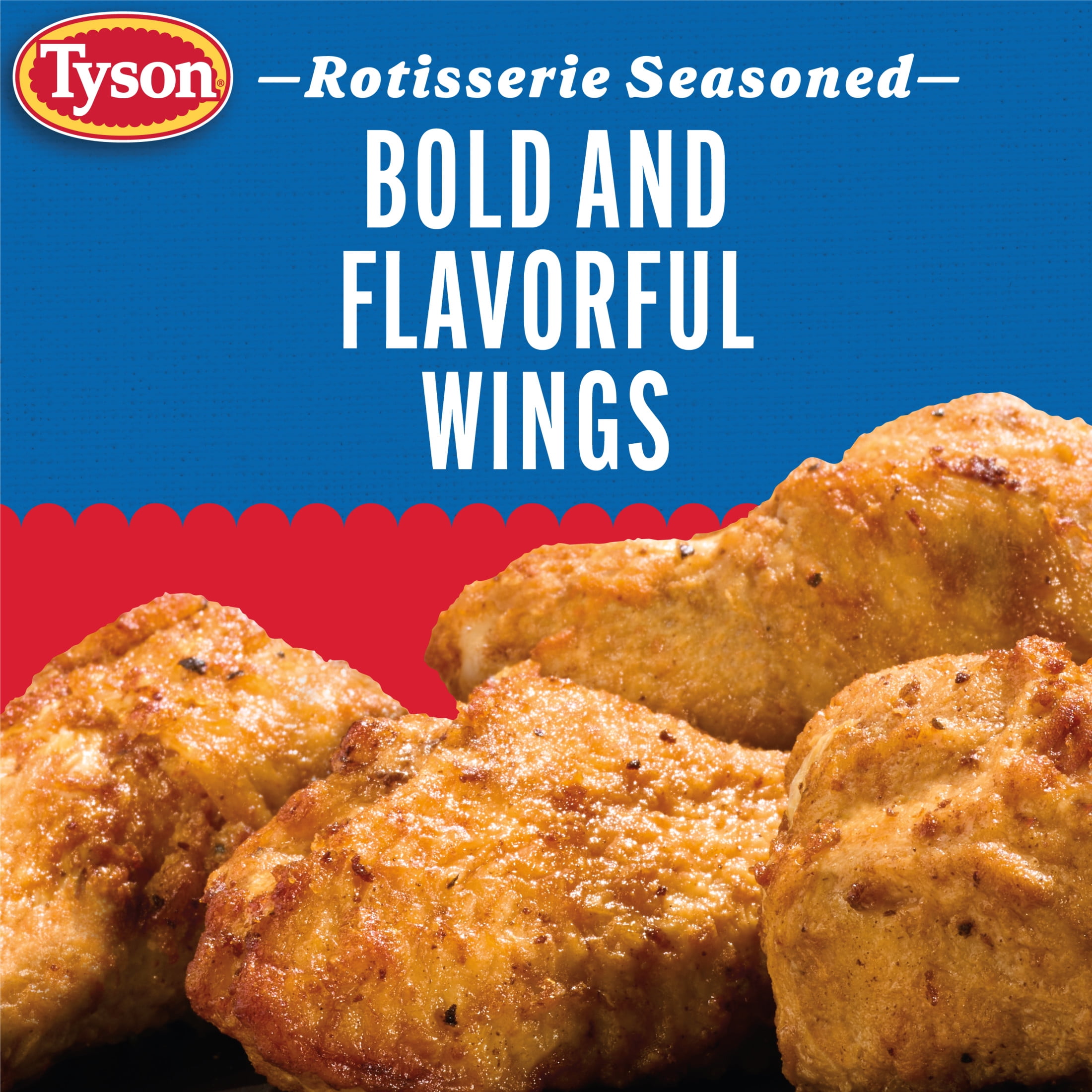 Tyson Rotisserie Seasoned Crispy Wings, 16 oz (Frozen, Fully Cooked)