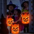 thumbnail image 5 of ToyKingdee Halloween Trick or Treat Bags LED Light Orange Pumpkin Buckets Reusable Goody Candy Bucket Trick or Treating, Halloween Birthday Party Favor Supplies, 5 of 5