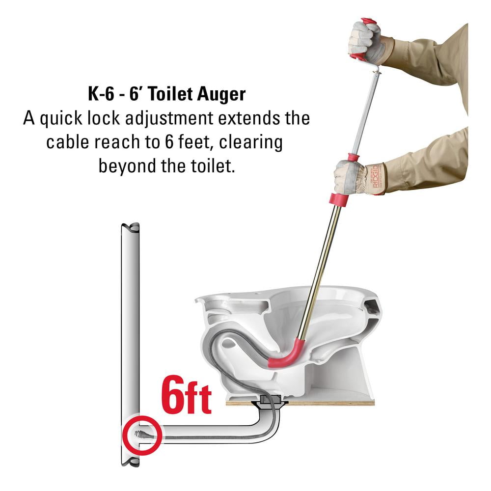 Ridgid Toilet Auger K 6 Drop Head Walmart Com