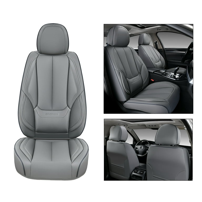 Coverado Car Seat Covers Full Set, Seat Covers for Cars, Black Car Seat  Cover, Car Seat Protector Waterproof, Nappa Leather Car Seat Cushion, Car  Seat