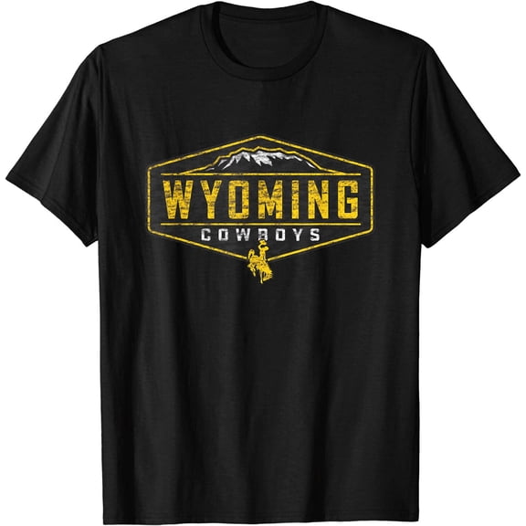 Mens Wyoming Cowboys Apparel Mountain Sign T-Shirt M-3XL Fast Shipping