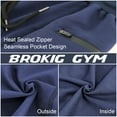 thumbnail image 6 of BROKIG Mens Sidelock Gym Workout Running Shorts With Pockets (Medium, Navy), 6 of 7