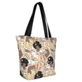 thumbnail image 2 of KLL Tote Bag for Women Groovy Disco Print Shopping Grocery Reusable Bags for Office School Shopping Travel, 2 of 6