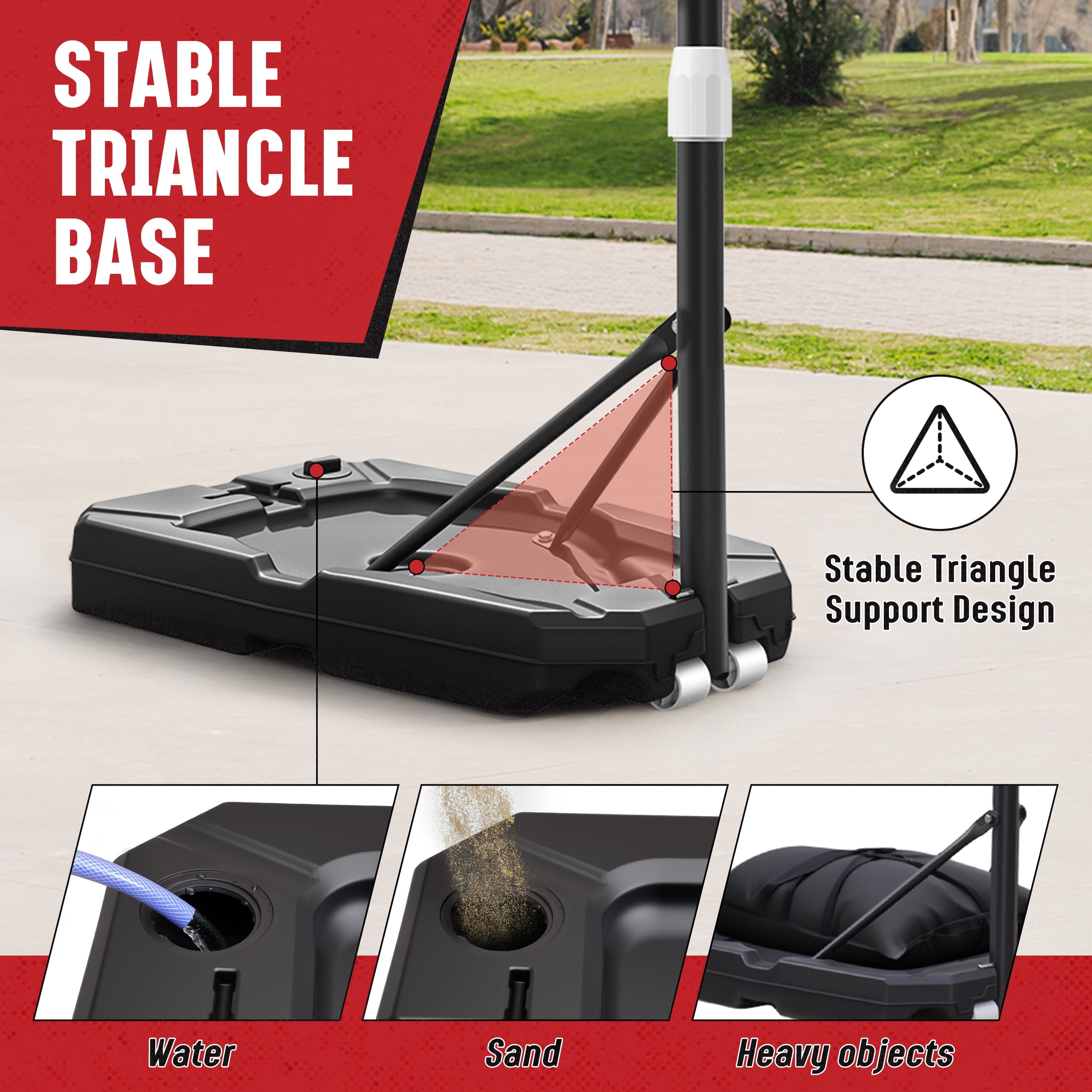SERAY Adjustable Basketball Hoop for Kids, Teens & Adults, 3.2-7.2 feet Height, Portable Basketball Goal with 29 inch Backboard & 2 Wheels for Indoor & Outdoor Use