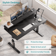 thumbnail image 2 of JOZ Electric Standing Desk, Height Adjustable Standing Desk, 24x48 Inches Sit Stand up Desk, with Memory Controller Home Office Desk, Black Desk, 2 of 8