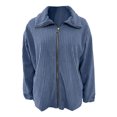thumbnail image 6 of larppty Women's Bomber Jacket Corduroy Ribbed Zip Up Long Sleeve Winter Coat Fall Outerwear with Pockets (Blue, 5XL), 6 of 7