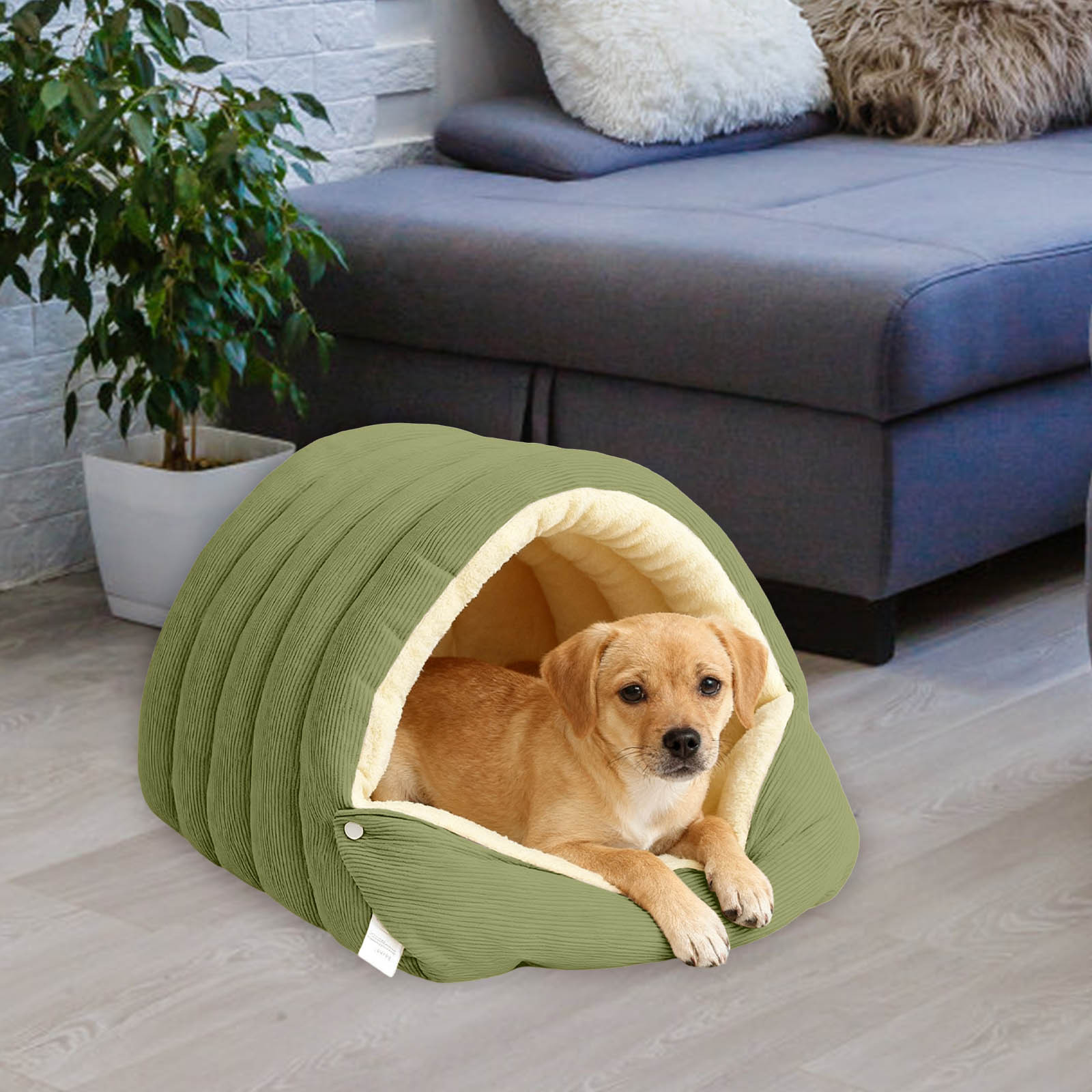 Nebwoak Detachable Washable Winter Soft-Padded Cat Bed & Dog Bed, Enclosed Insulated Thickened Pet Sleeping Bag