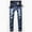 01 Blue, variant on Mens Full Length Pants Comfortable Jeans New Fashion Have Pockets Button Zipper Personality Denim Trend Jeans