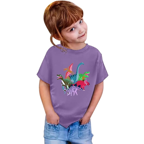 Teen Boys Shirts Boy And Girl Fashion Casual Print Round Neck Loose Short Sleeve T Shirt Top T Shirts for Boys and Girls Black,8-9 Years
