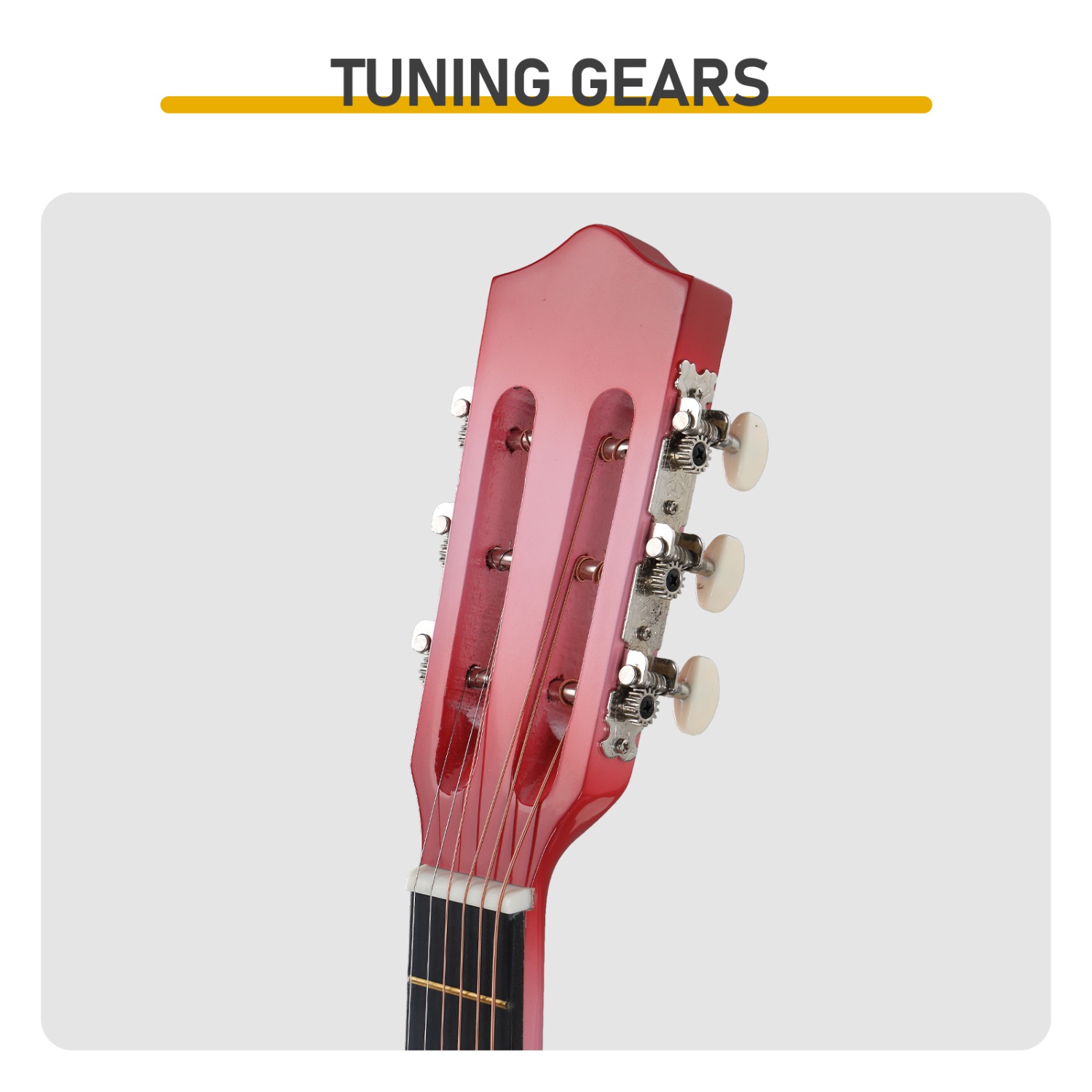 Pink 30-inch  acoustic guitar with pick, strings, capo, gig bag, tuner and shoulder strap