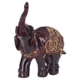 thumbnail image 2 of Figuras de elefante retro marrón de resina duradera, textura delicada, símbolo de fuerza, fortuna y abundancia, 2 of 8