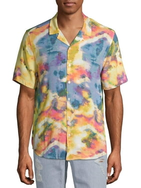 C/M by Como Man Men's Tie Dye Camp Shirt
