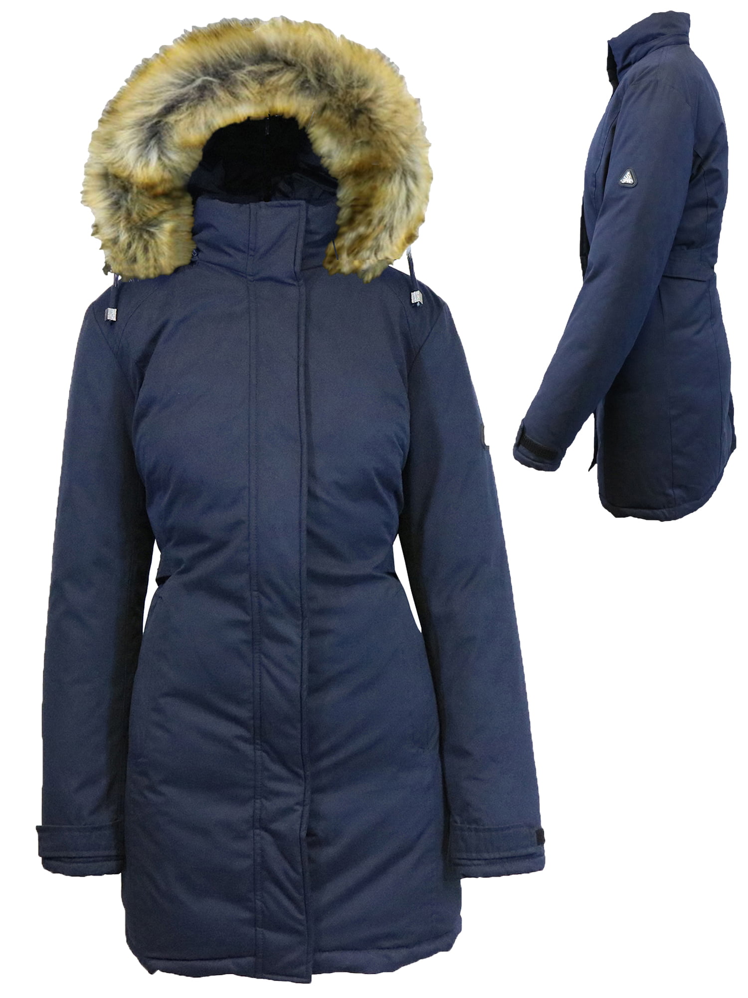 Details about   Winter Parka Women Jacket Windproof Long Design Premium Look Hooded Coat Gift 