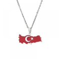 thumbnail image 1 of Collar de mujer colgante de mapa de Turquía acero inoxidable estilo étnico, 1 of 3
