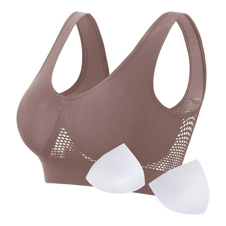 Juslio Minimizer Bras for Women Full Coverage Athletic Lightweight Vest Solid Yoga Bra