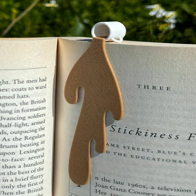 LNGOOR 1pc Creative Overflowing Coffee Cup Bookmarks - Pu Leather Portable And Compact Providing Fun Gifts For Readers