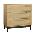 thumbnail image 5 of Glavbiku Storage Cabinet with Rope Woven Drawer,Accent Cabinet,3Drawer Dresser for Living Room,Oak, 5 of 13