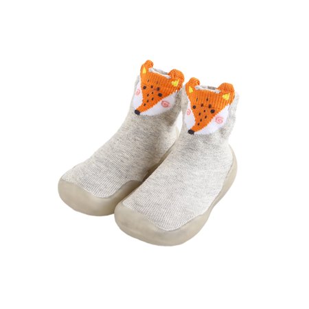 

Woobling Toddler Sock Slippers Anti Collision Crib Boot Prewalker First Walker Boots Casual Bootie Comfortable Floor Slipper Soft Sole Anti-Slip Gray 5C