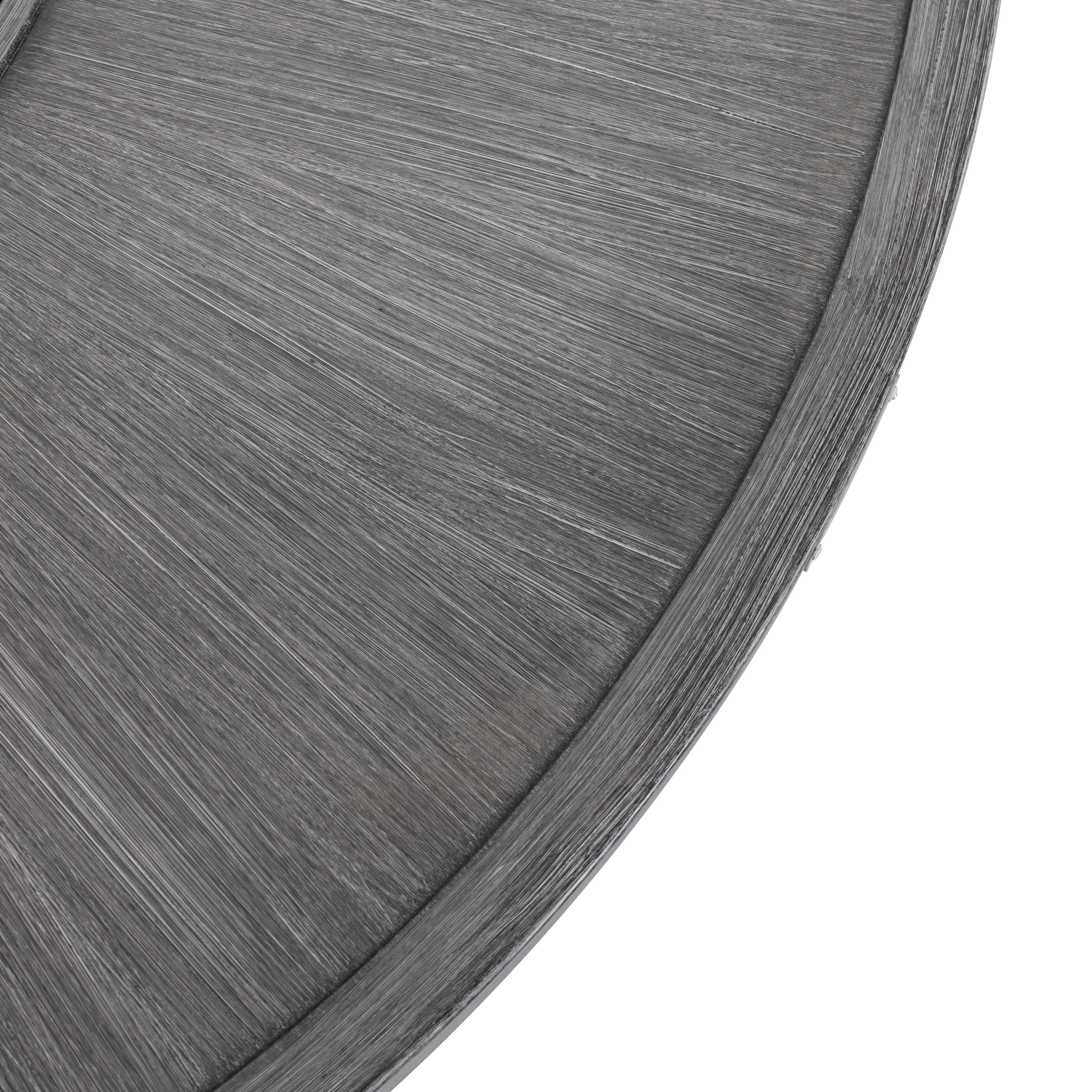 Nuu Garden Patio Aluminum Rattan Fire Pit Table, Round Fire Table, Brown