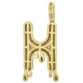 thumbnail image 3 of 10K Yellow Gold Diamond H Initial Bubble Drip Pendant Pave Dome Charm 0.54 CT., 3 of 6