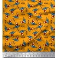 thumbnail image 1 of Soimoi Viscose Chiffon Fabric Text,Rugby Ball & Bird Cartoon Fabric Prints by Yard 42 Inch Wide, 1 of 1