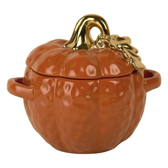 Home Essentials & Beyond 62678 14 oz Orange Pumpkin Bowl with Lid for Unisex